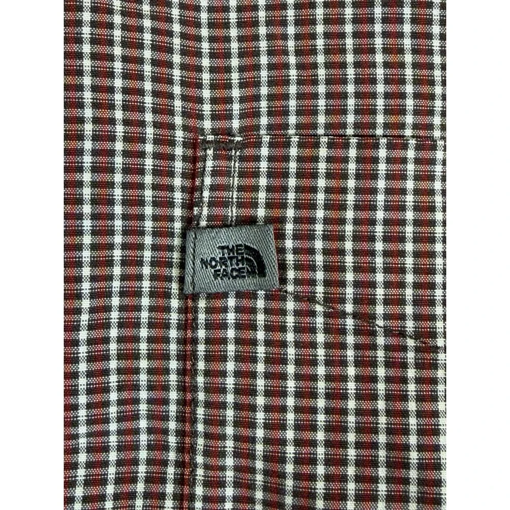 The North‎ Face Men's Long Sleeve Plaid Burgundy Shirt Size XL